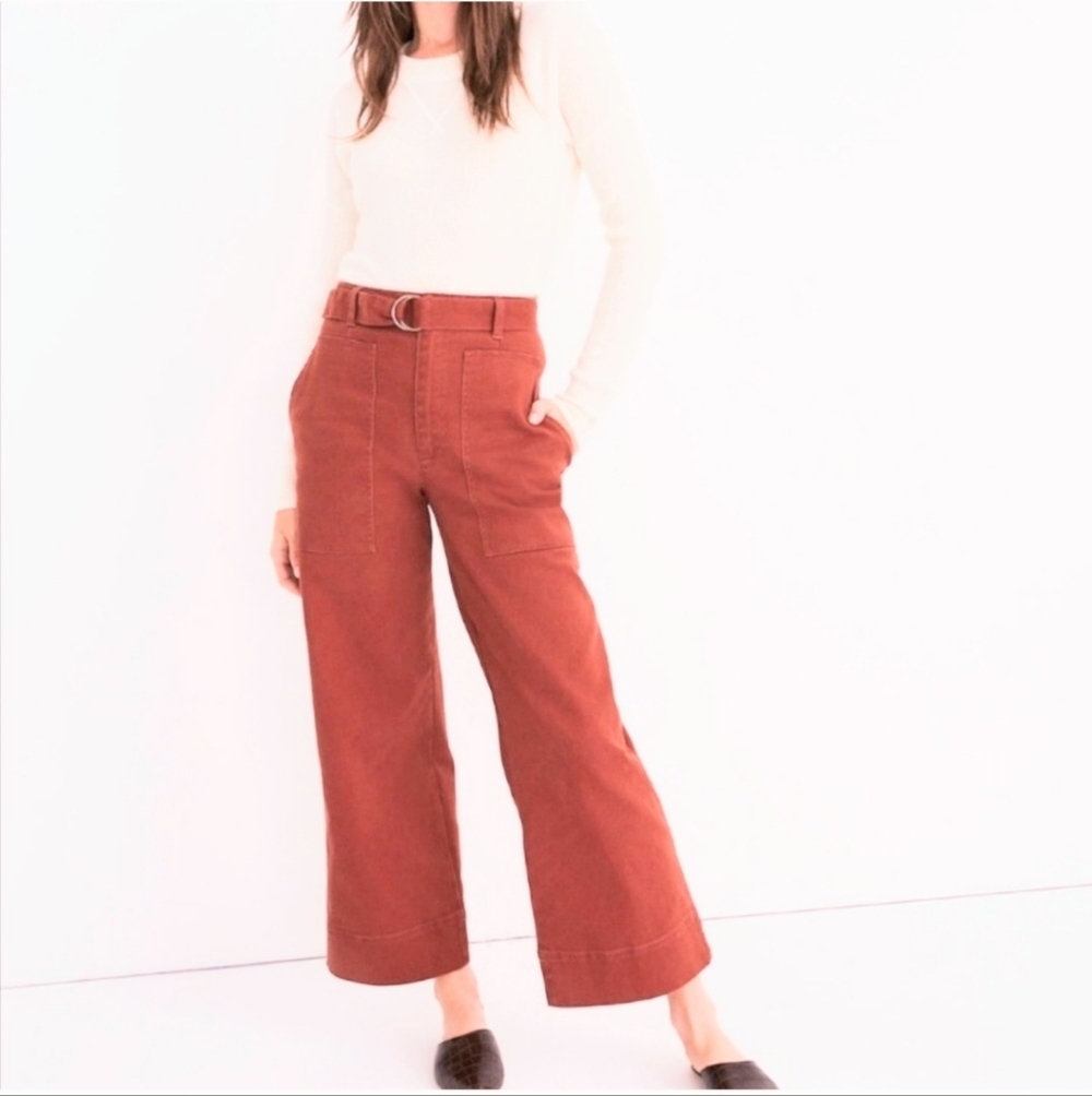 Madewell Utility Wide Leg Pant Size 25 Rust - Picture 2 of 10